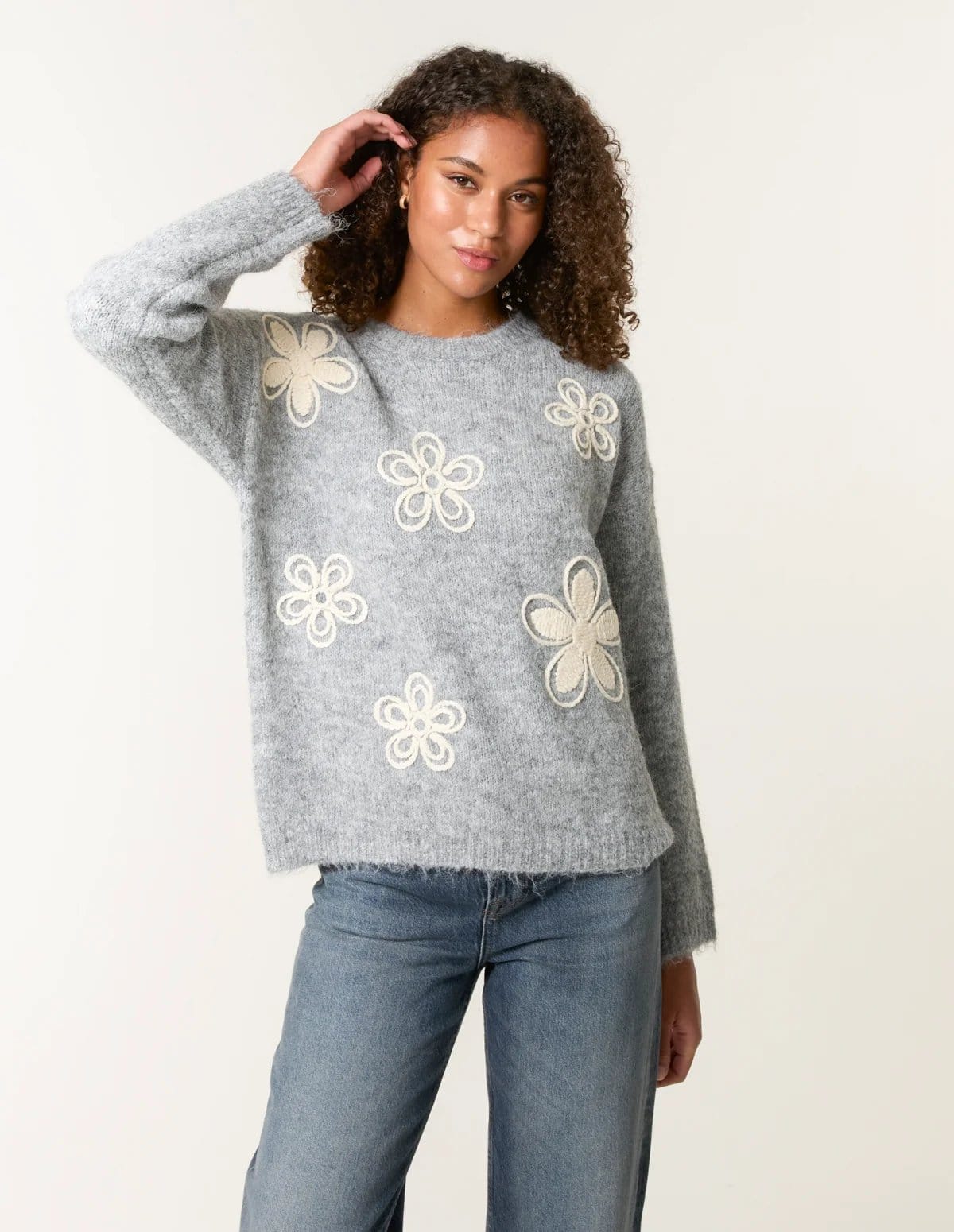 Blue Vanilla Jumper With Embroidered Flowers - 1