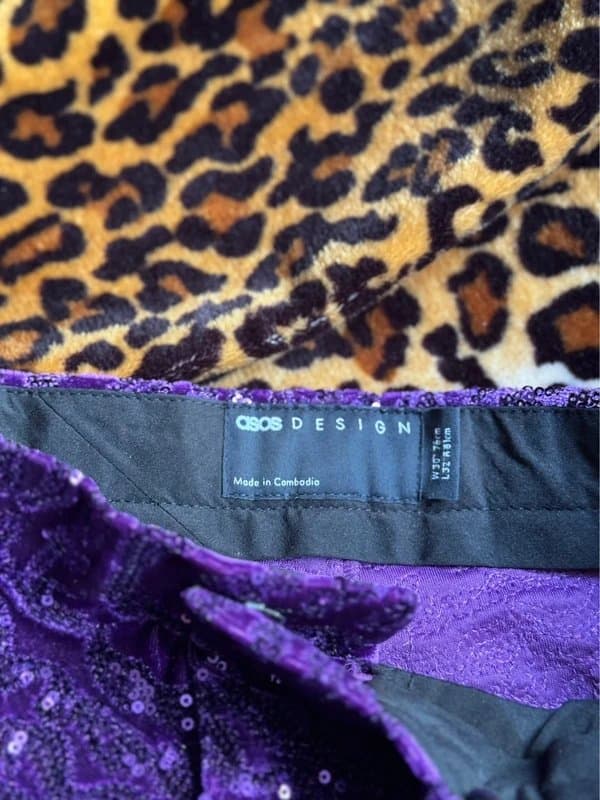 ASOS ASOS Purple Velvet & Sequin Pants