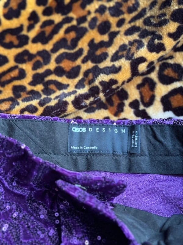 ASOS ASOS Purple Velvet & Sequin Pants - 1