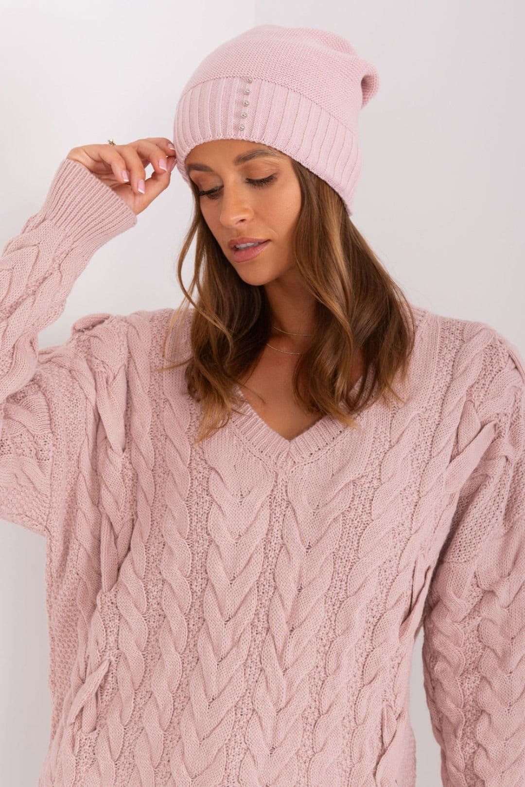 Love Lace Love Lace Women's Style Winter Hat with Adjustable Strap Everyday Closure in Pink - 4