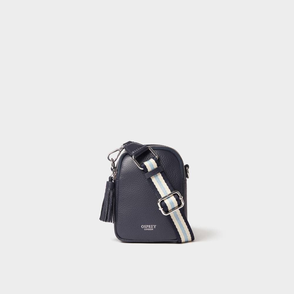 OSPREY LONDON OSPREY LONDON Women's The Stella Leather Phone Bag in Navy