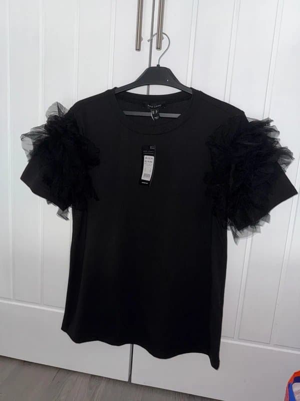 New Look New Look tulle sleeved top