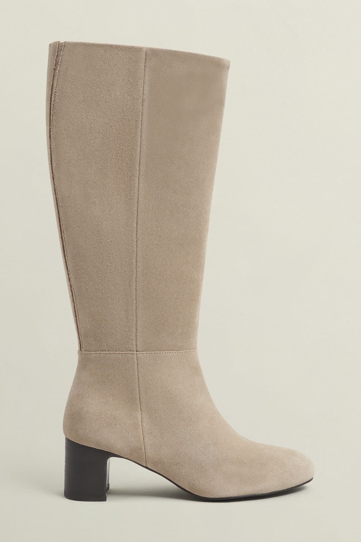 Hobbs London Hobbs London Light Tan Suede Knee High Boots