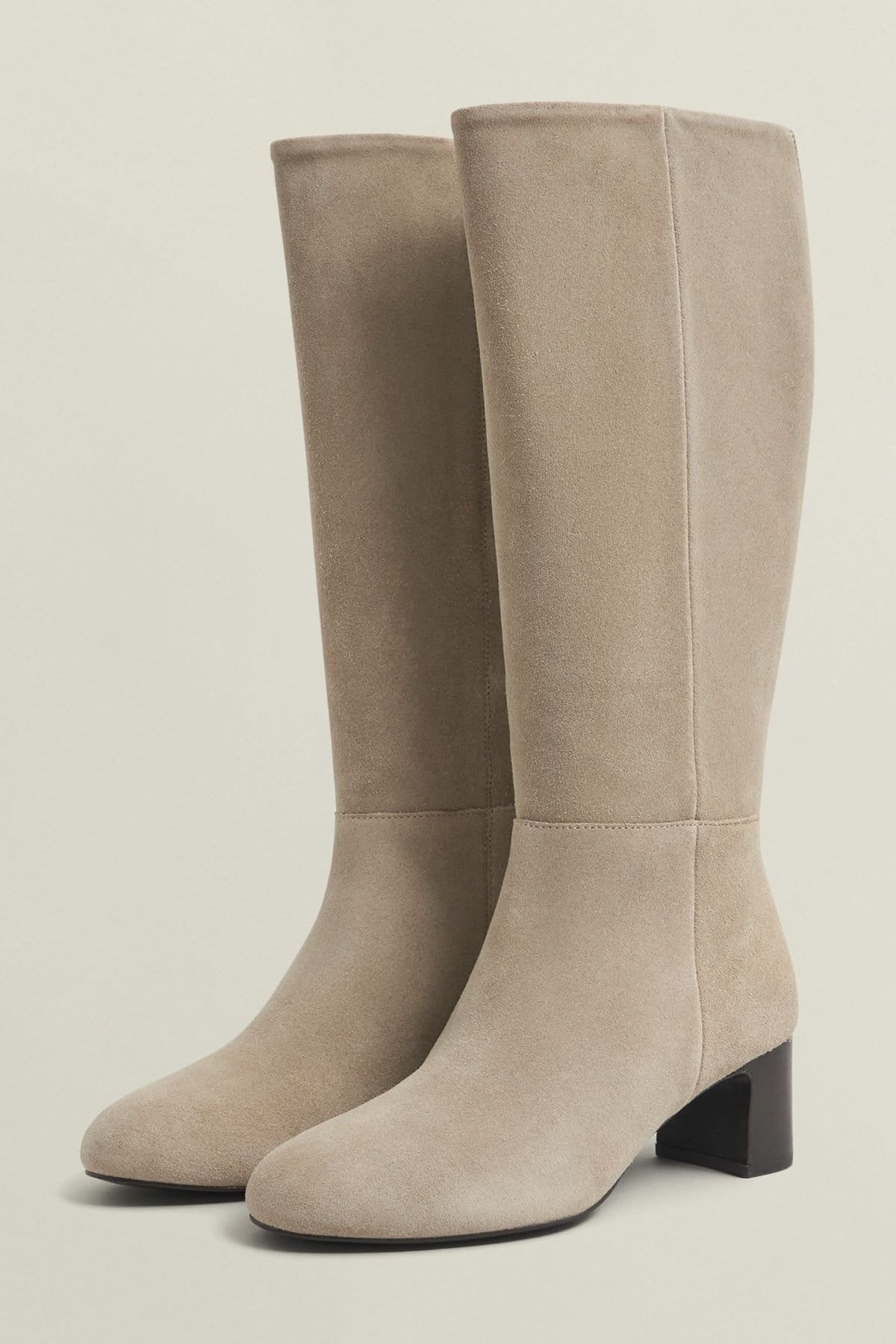 Hobbs London Hobbs London Women's Caroline Zip Fastening Knee High Boots in Light Tan - 4