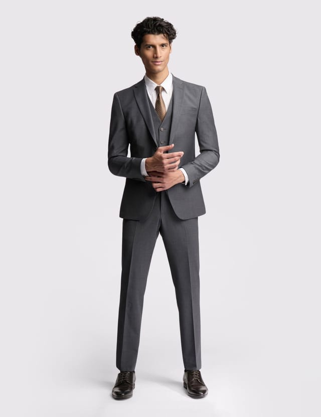 Ted Baker Ted Baker Men's Single Breasted Two Button Slim Fit Suit Jacket in Mid Grey - 2