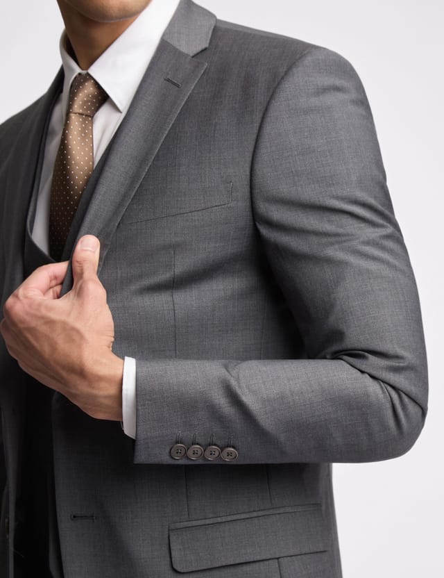 Ted Baker Ted Baker Men's Single Breasted Two Button Slim Fit Suit Jacket in Mid Grey - 3