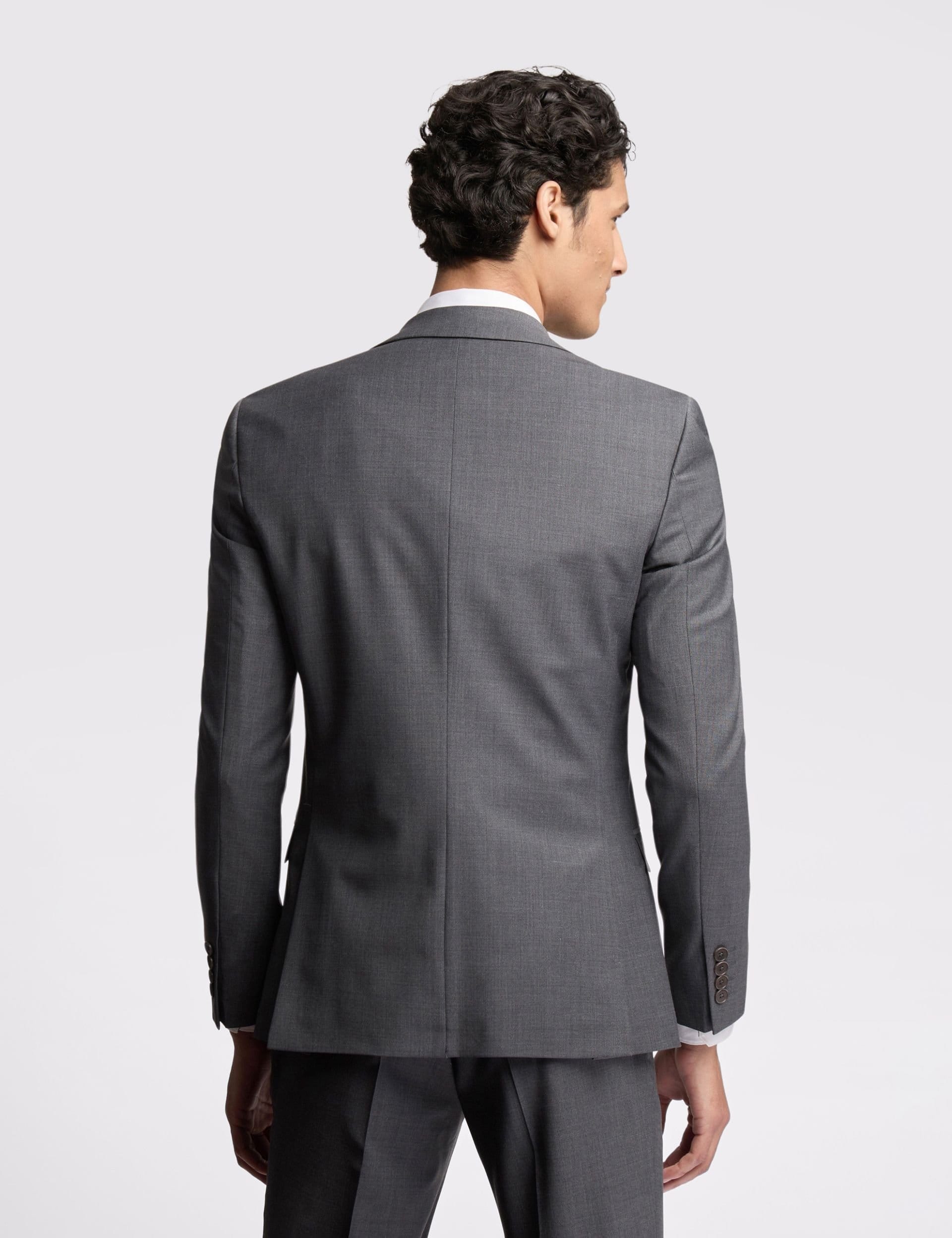 Ted Baker Ted Baker Men's Single Breasted Two Button Slim Fit Suit Jacket in Mid Grey - 4