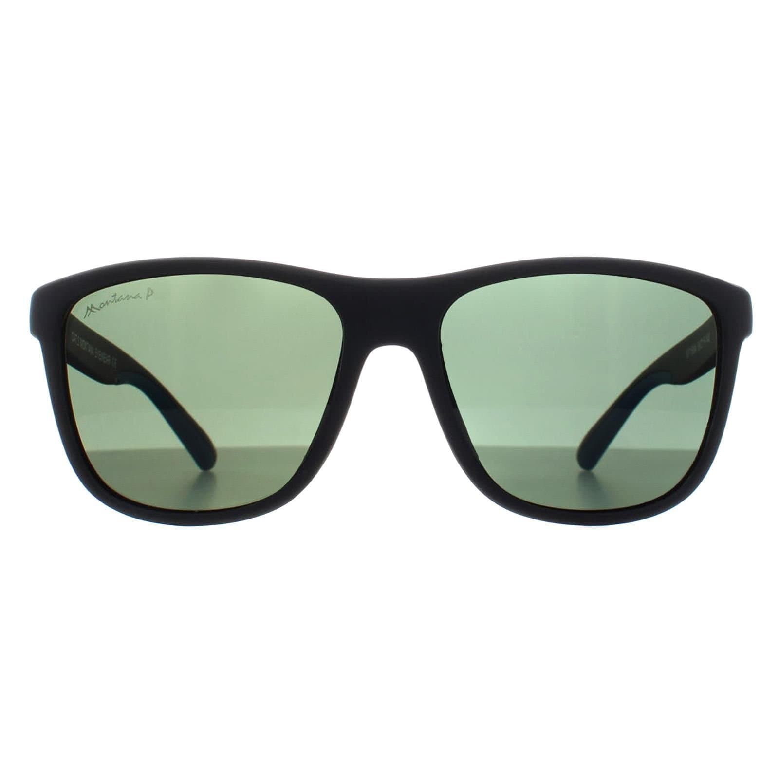 montana montana Men's Rectangle Black Blue G15 Polarized MP199