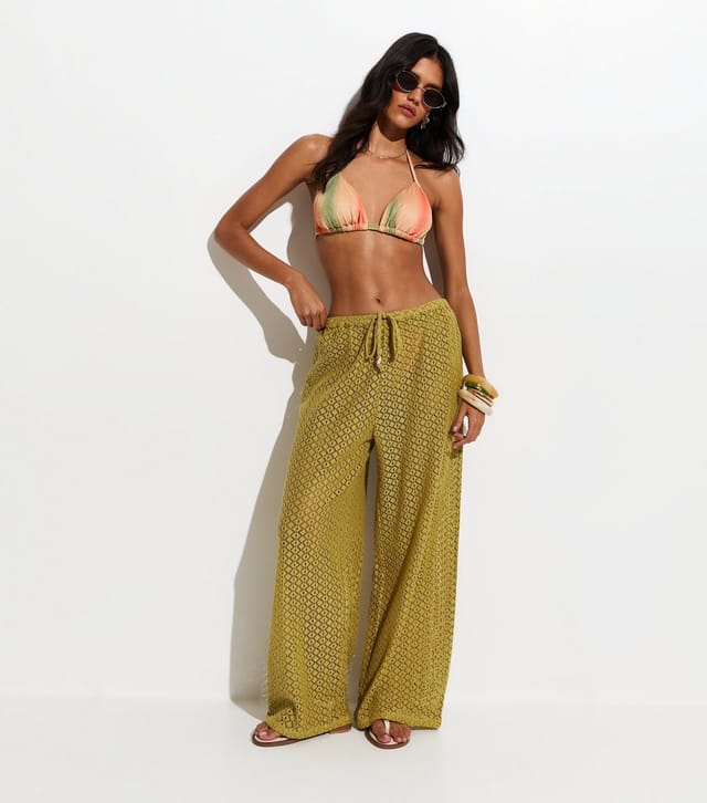 New Look Women's Green Ombre Triangle Bikini Top New Look - 3