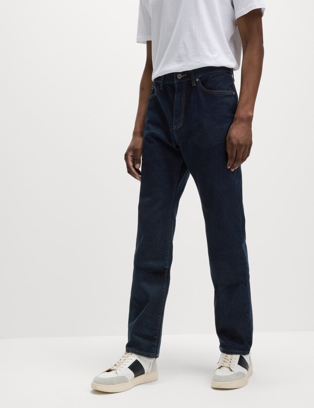 Marks & Spencer M&S Straight Fit Jeans with Stormwear™ Dark Indigo - 3