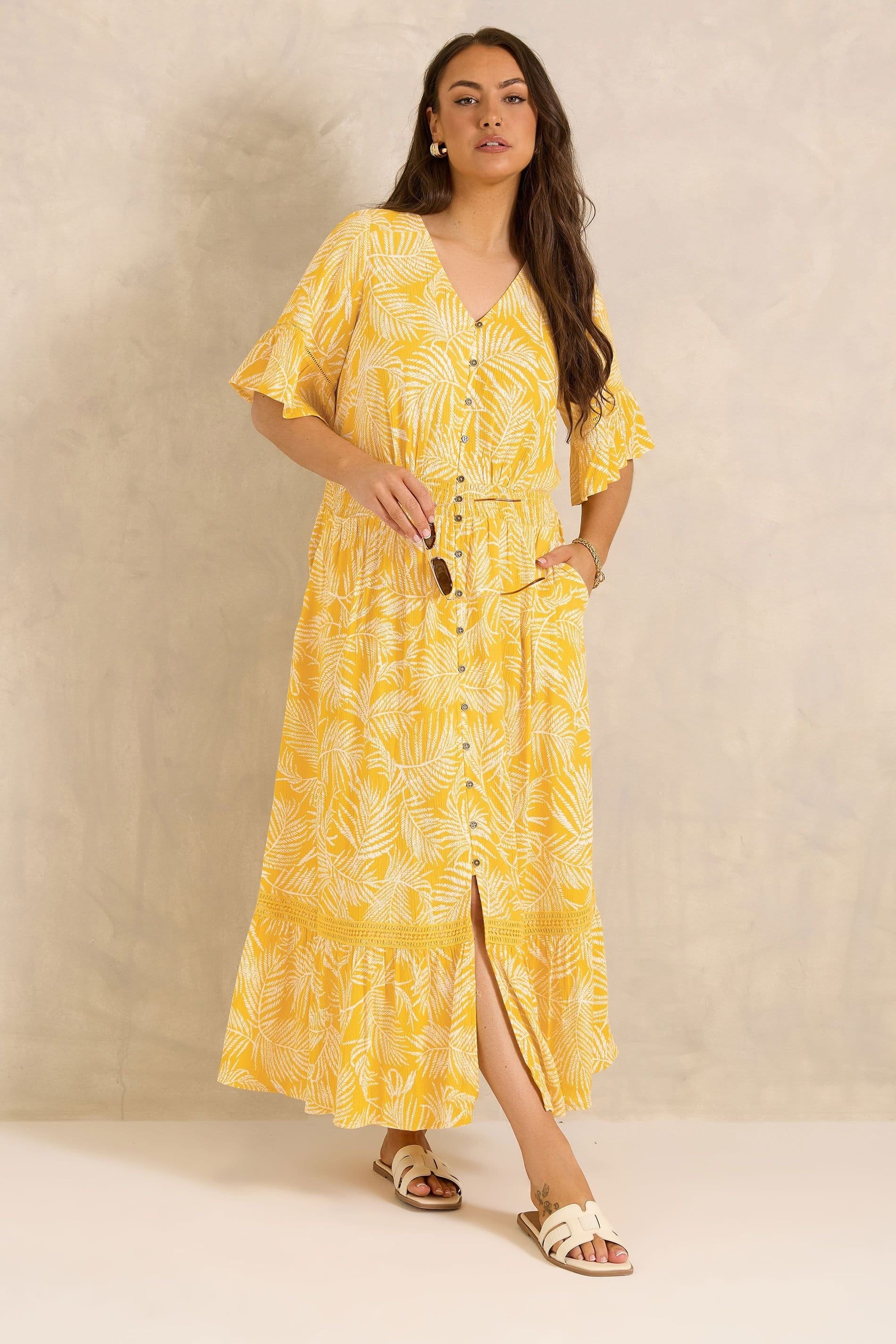 Evans Evans Women's Boho Print Maxi Dress in Yellow - 4