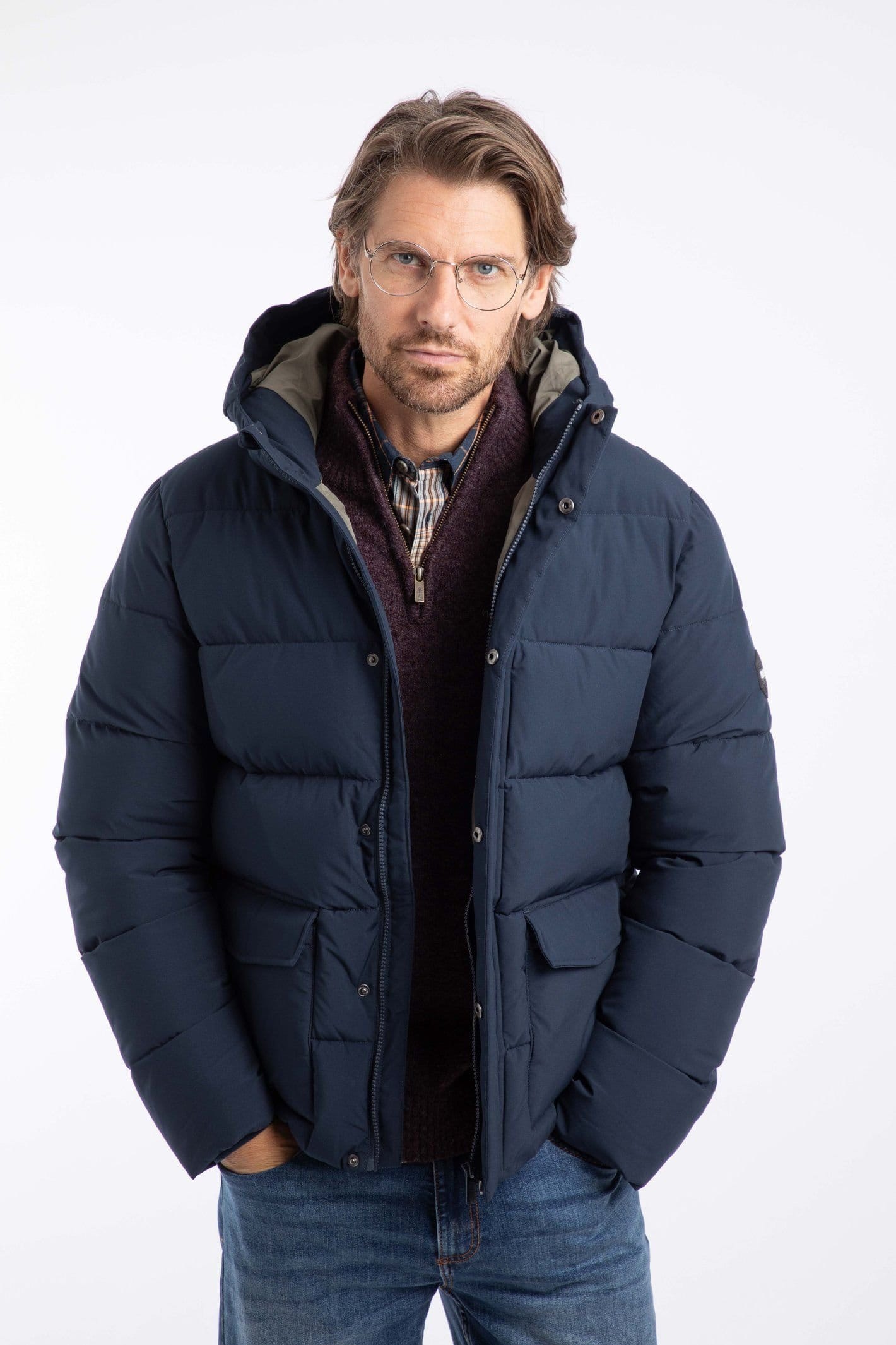 Weird Fish Weird Fish Men's Calderwood Heavy Weight Padded Jacket in Midnight - 4