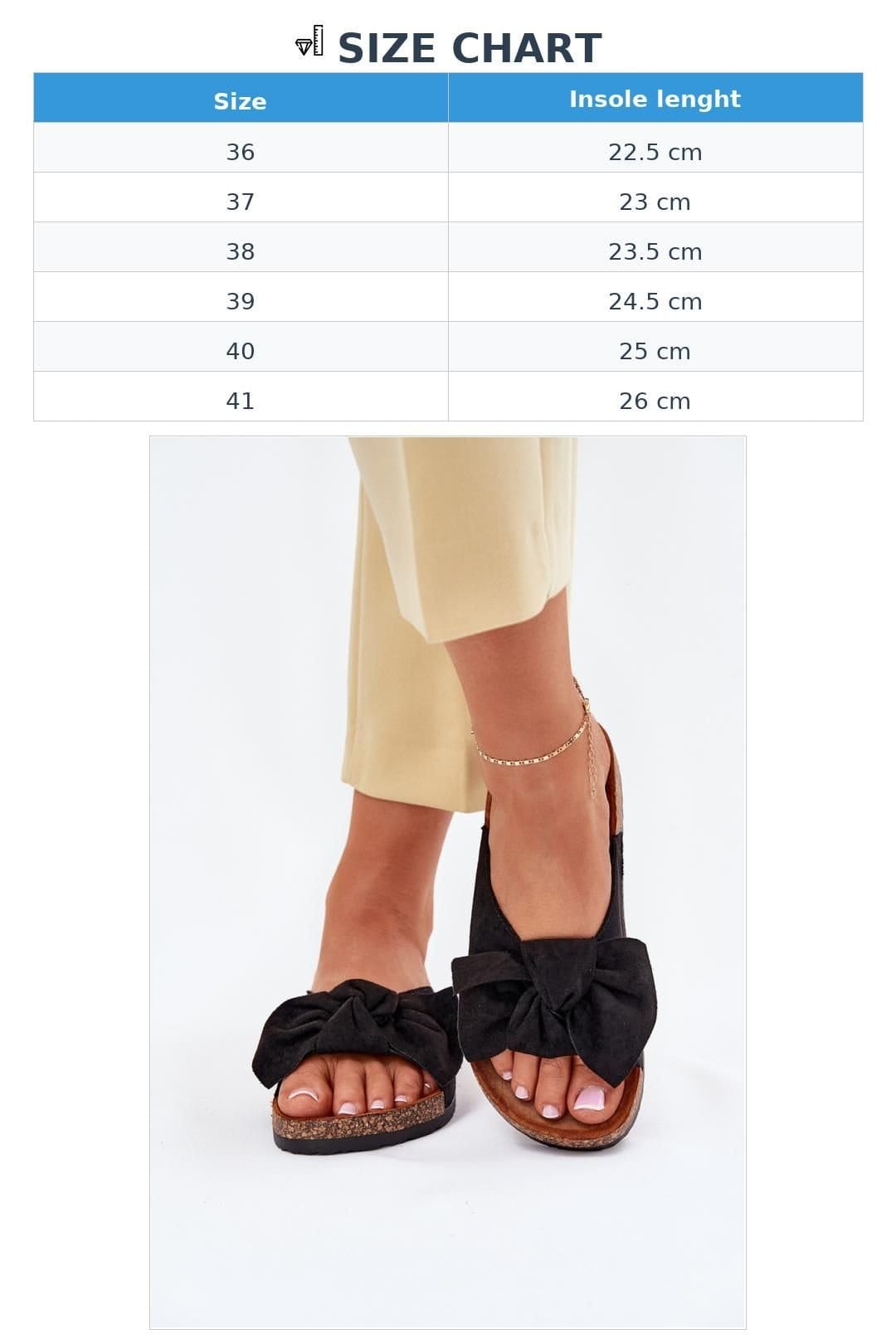 Love Lace Love Lace Women's Bow Front Cork Sole Suede Sandals Contoured Insole Flip Flops in Black - 4