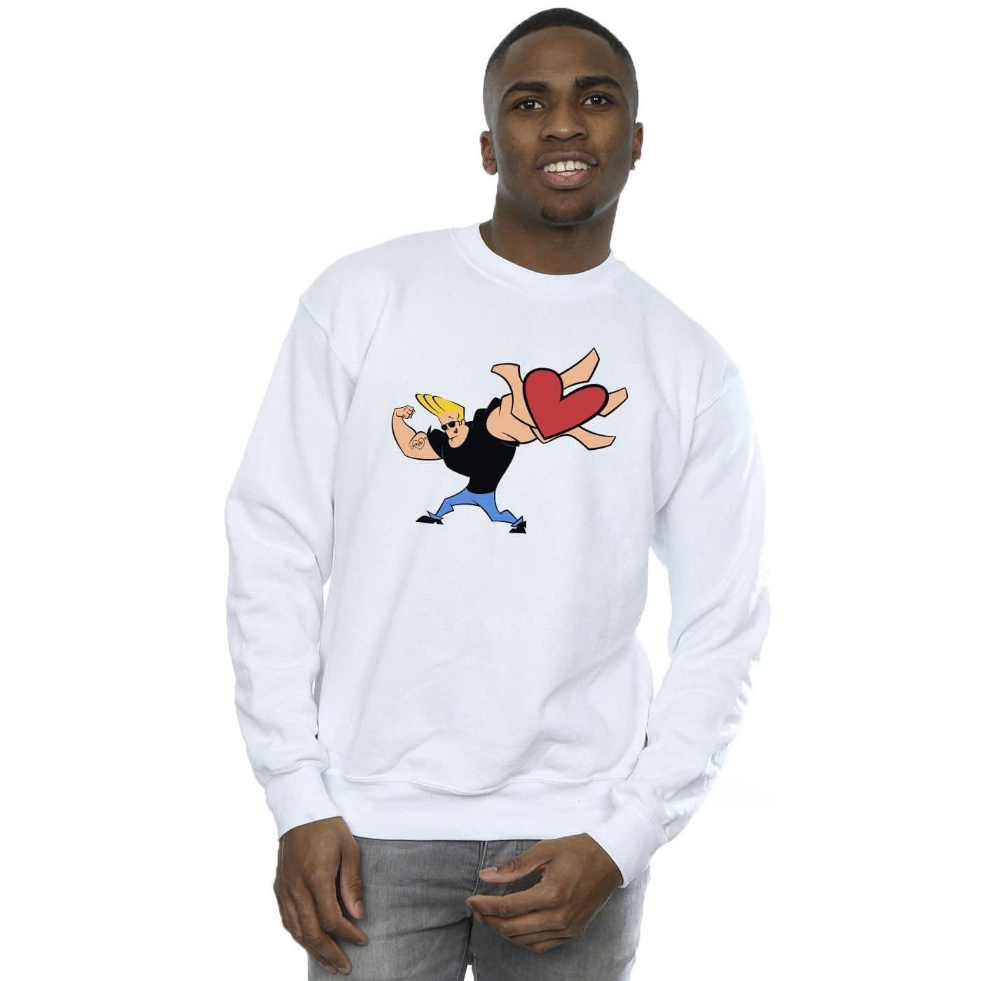 Johnny Bravo Johnny Bravo Men's Heart Present Sweatshirt in White