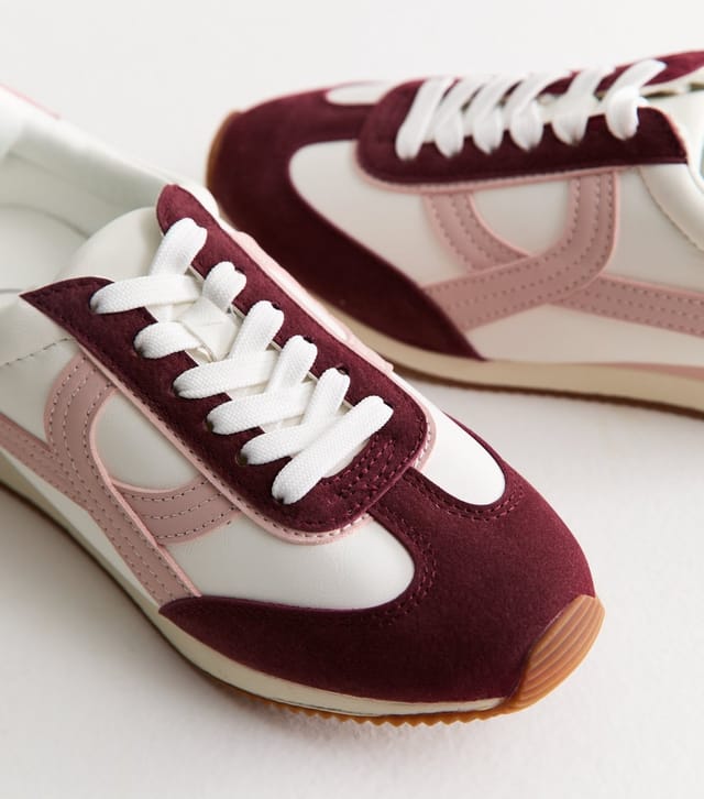 New Look Women's Light Pink Faux Leather Panelled Trainers Vegan New Look - 3