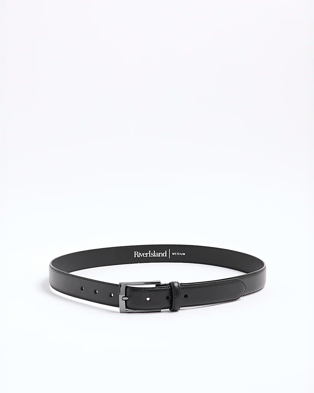 River Island Mens River Island Black Faux Leather Belt