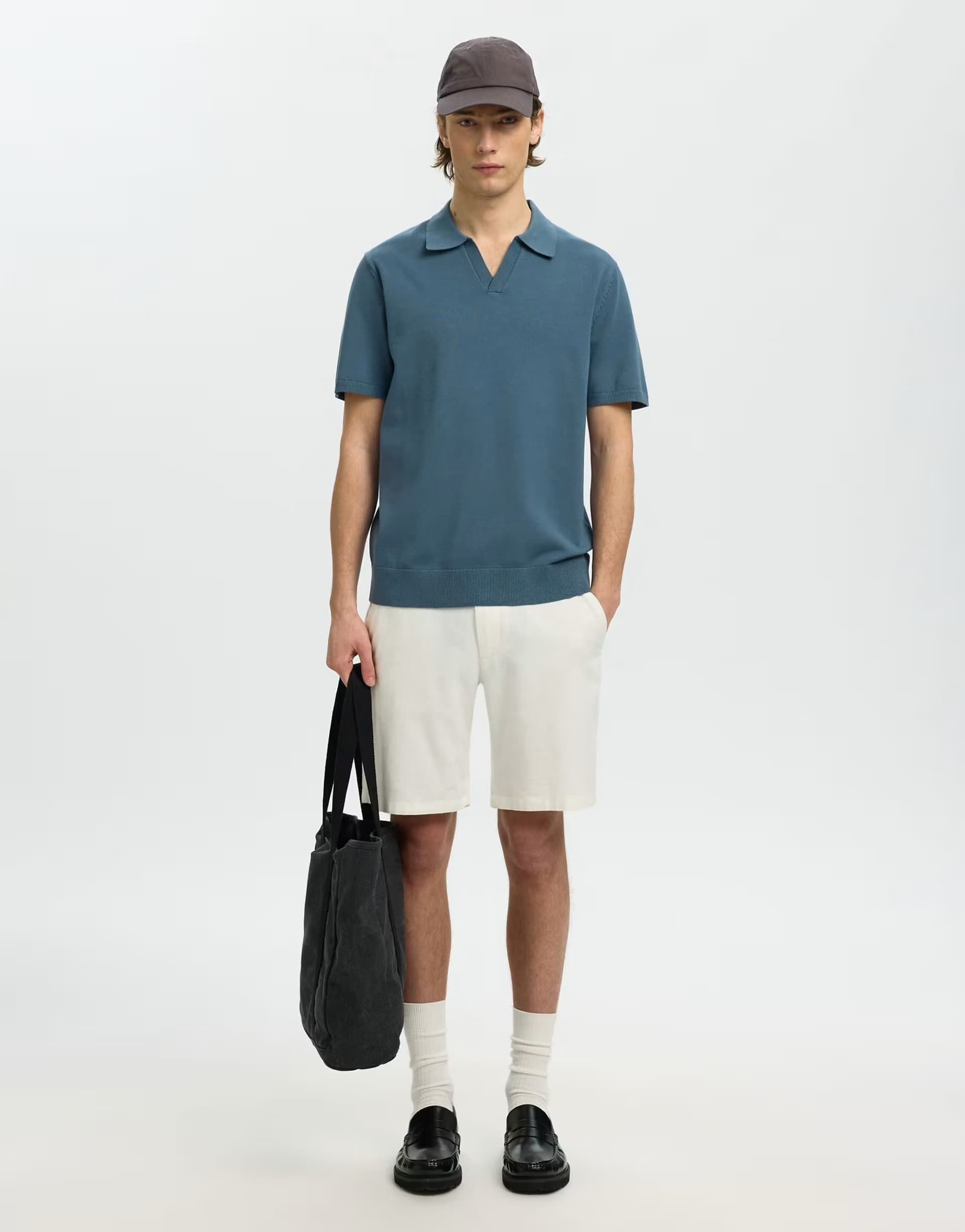 ASOS Selected Polo shirt in blue mirage