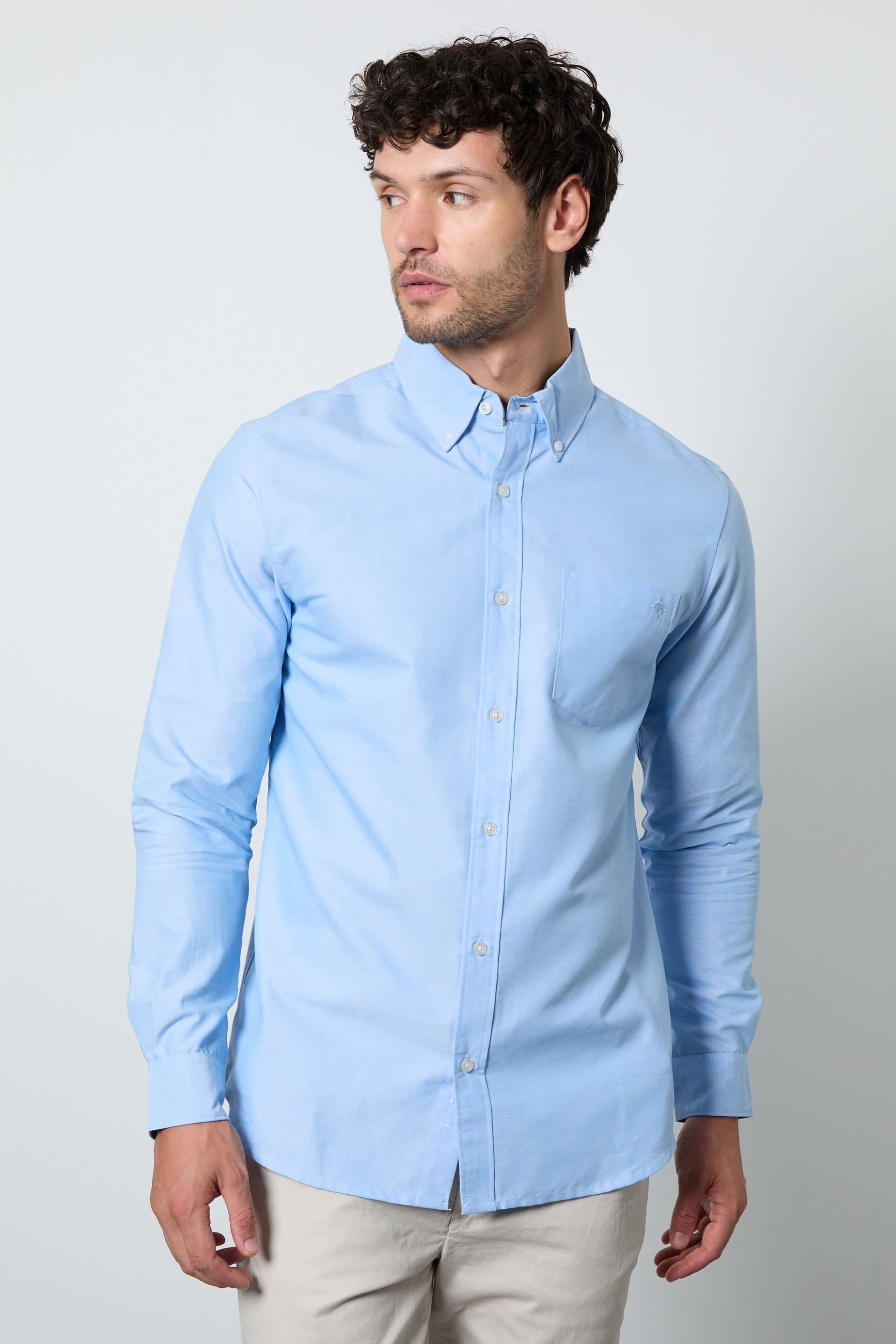 Maine Maine Men's Light Blue Oxford Long Sleeve Shirt