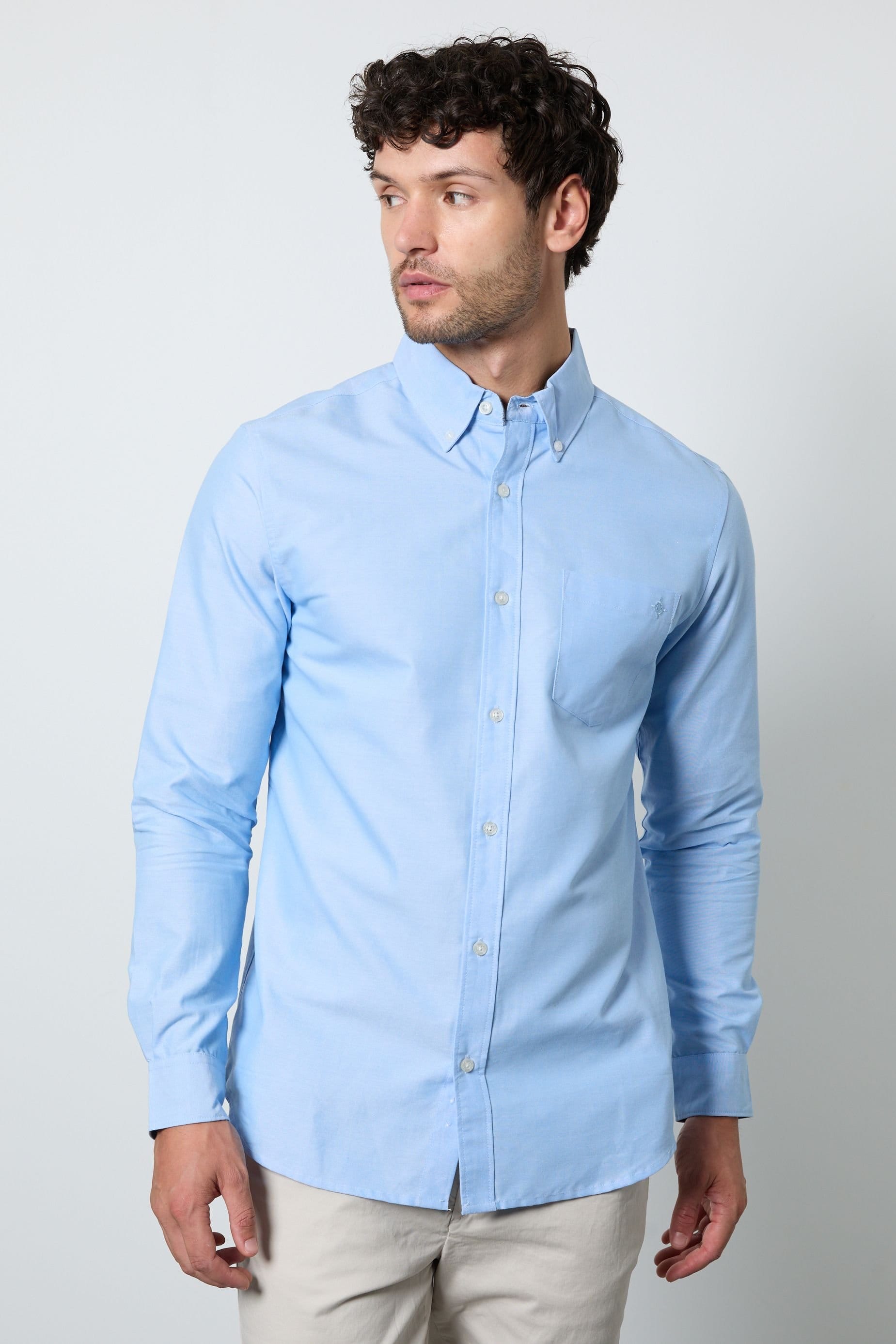 Maine Men's Light Blue Oxford Long Sleeve Shirt
