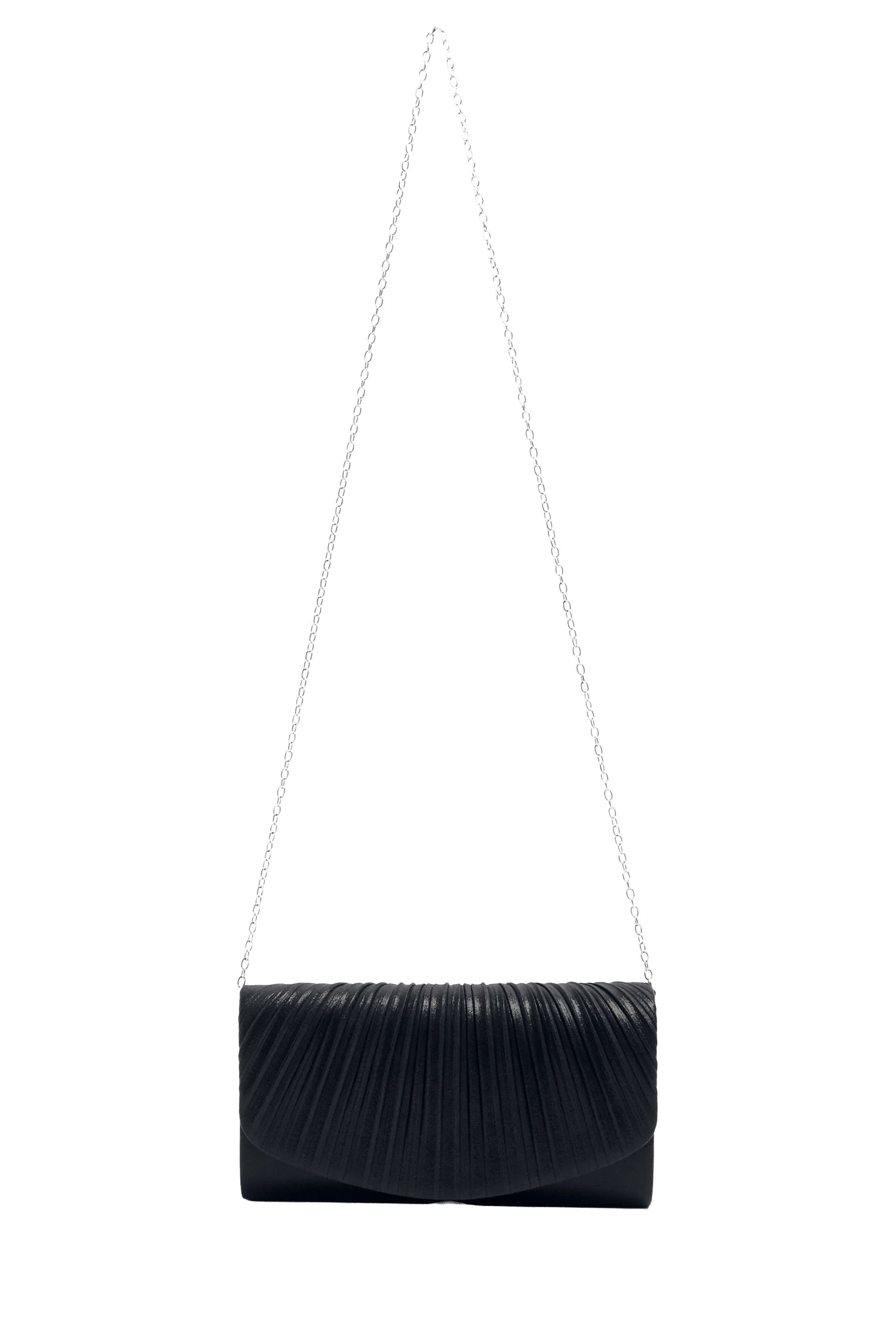 Yours Black Ruched Envelope Clutch Bag