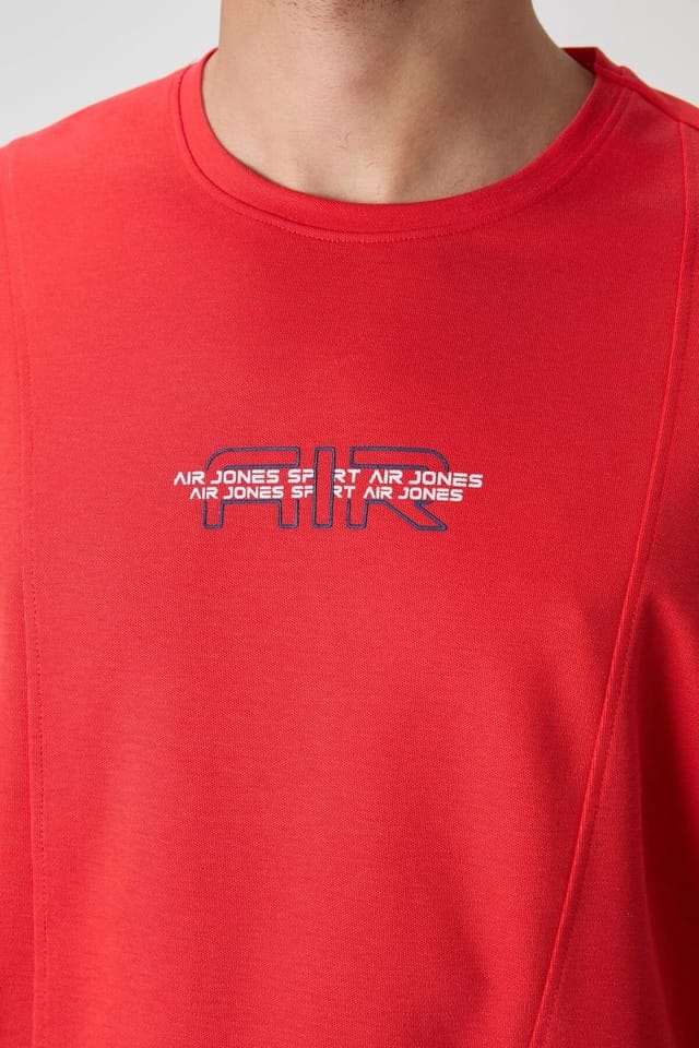 Tommy Life Tommy Life Men's Oversized Printed Cotton-Blend T-Shirt in Red - 3