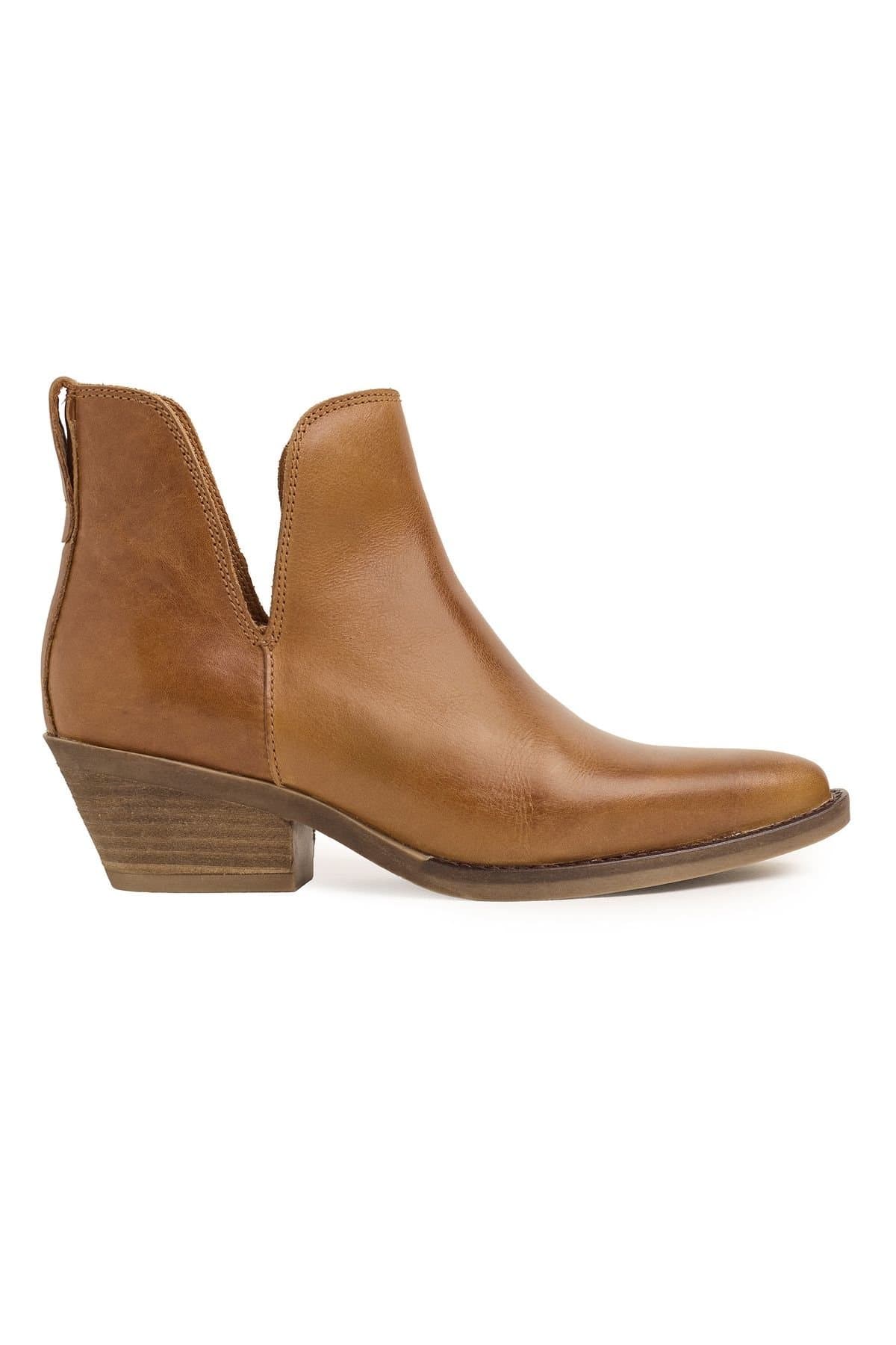 Celtic & Co Celtic & Co Light Tan Leather Ankle Boot With Split Detail