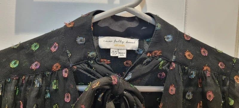 Never Fully Dressed Never fully dressed metallic pussybow blouse size 10