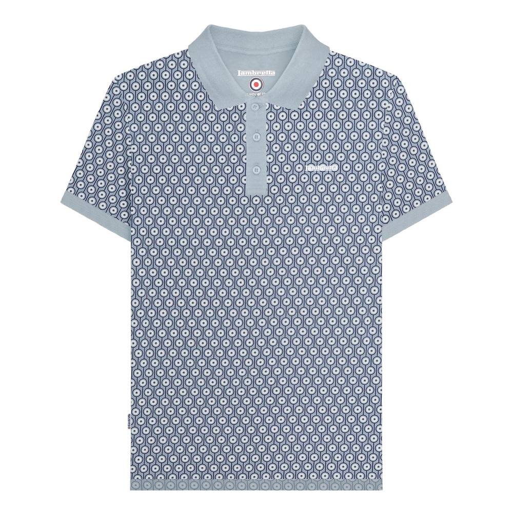 Lambretta Lambretta Men's AW24 Geometric Polo Shirt in Blue - 3