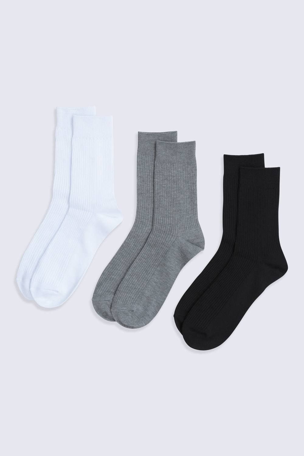 Animal Animal Men's 3 Pack 'Flynn' Ribbed Comfortable Warm Cosy Quarter Length Calf Socks in Black