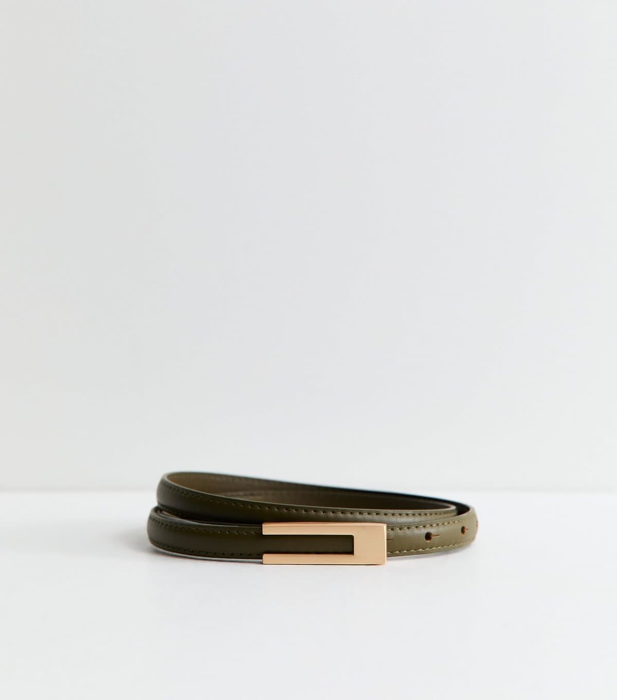 New Look New Look Khaki Faux Leather Skinny Belt