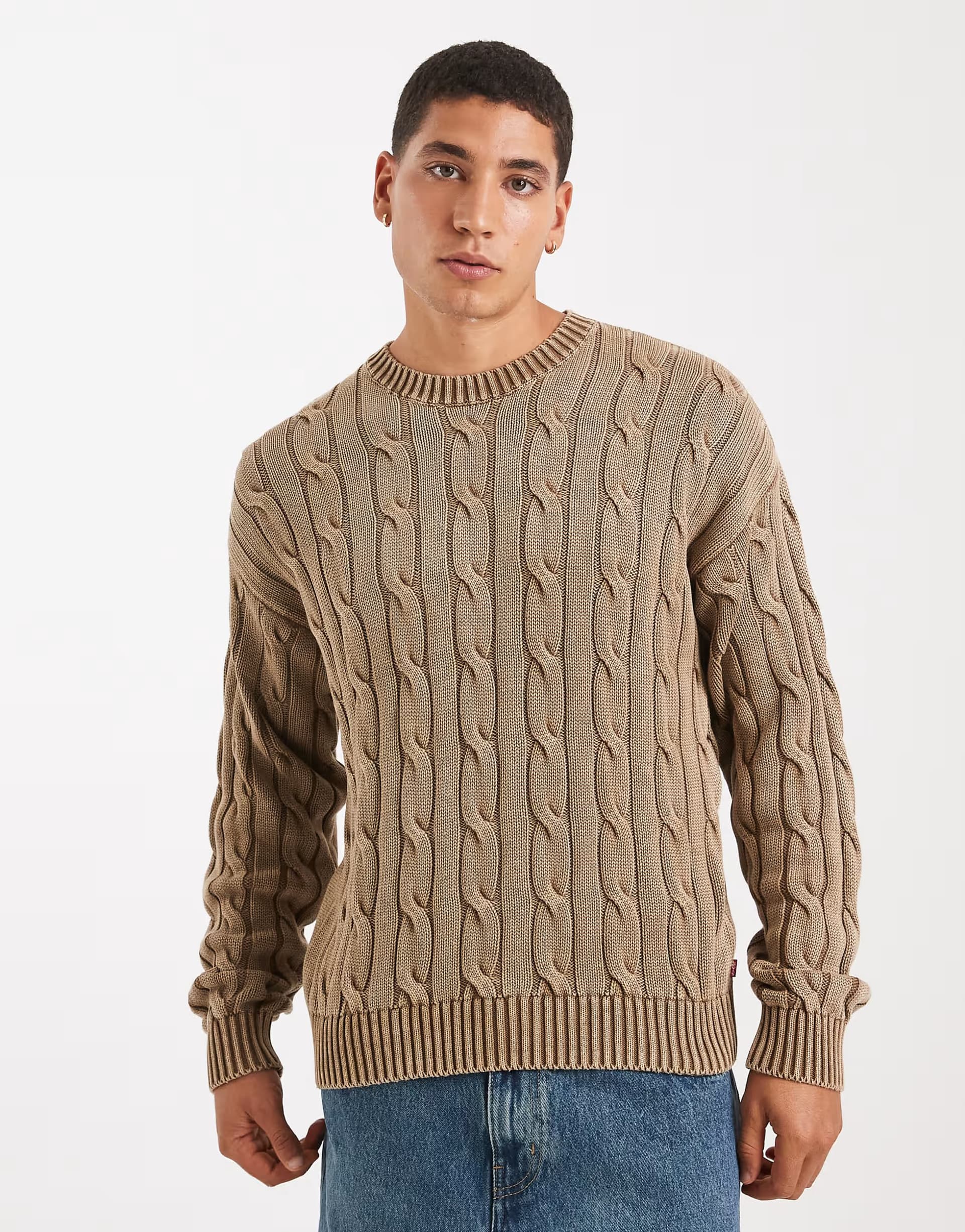 ASOS Levi's cable knit jumper in washed brown