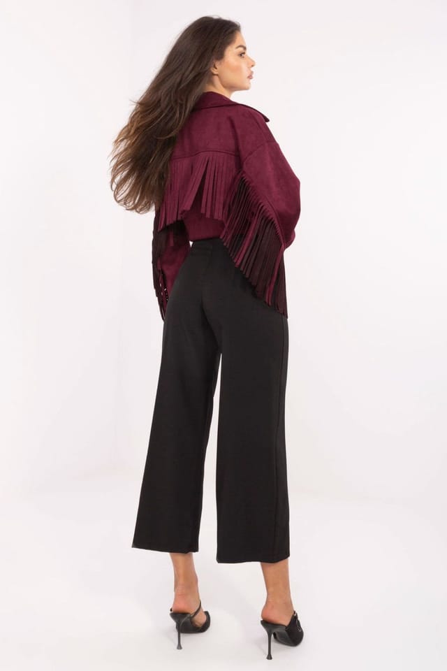 Love Lace Love Lace Women's Elegant High Waisted Wide Leg Culottes in Black - 3