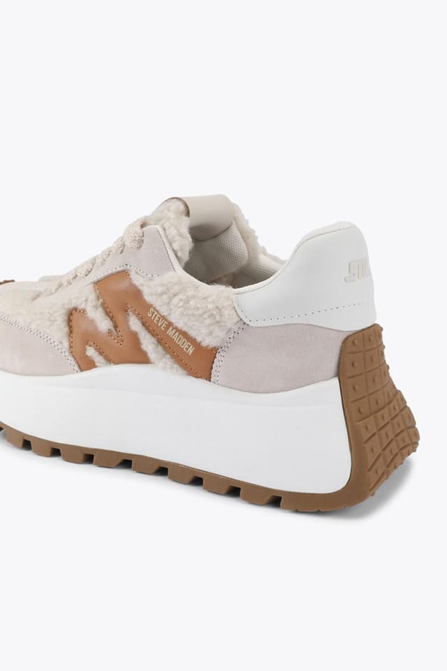 Steve Madden STEVE MADDEN Women's 'Supercampo White Brown' Trainers - 3