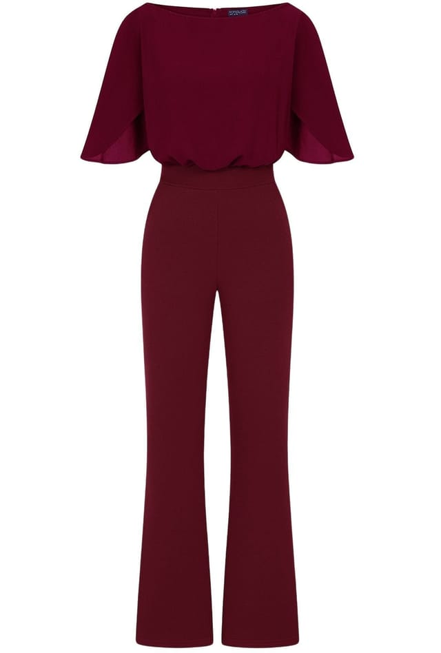 Hot Squash Hot Squash Women's Drop Shoulder Jumpsuit in Wine - 3