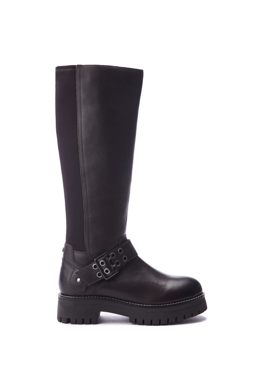 Moda In Pelle Moda In Pelle Women's 'Remy' Leather Biker Boots in Dark Brown