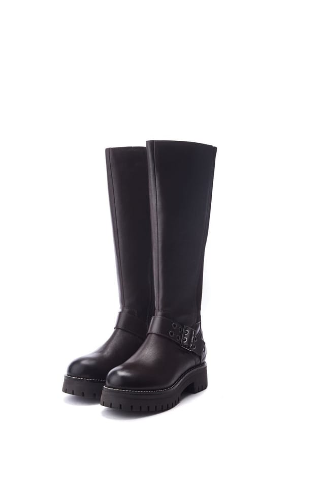 Moda In Pelle Moda In Pelle Women's 'Remy' Leather Biker Boots in Dark Brown - 2