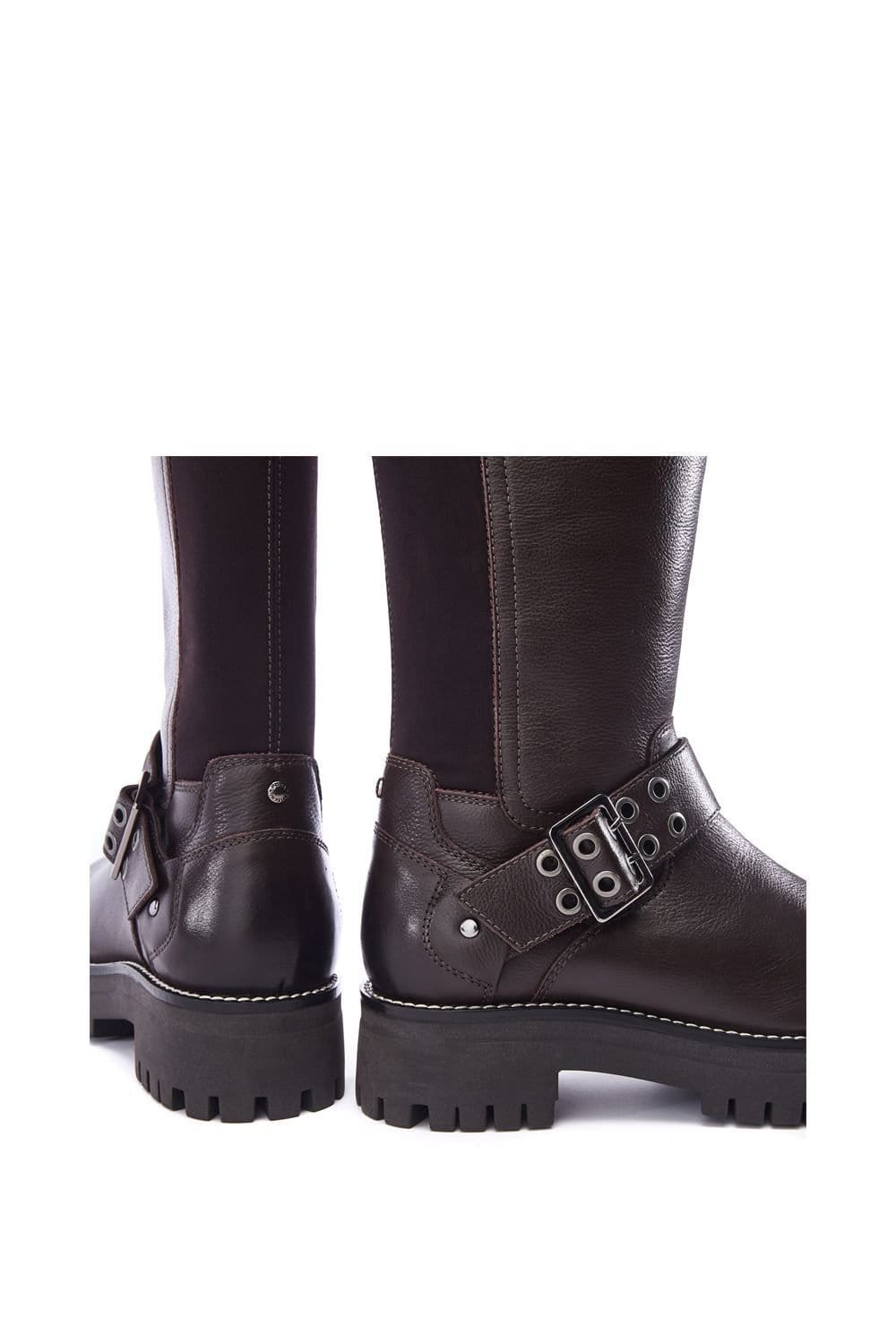 Moda In Pelle Moda In Pelle Women's 'Remy' Leather Biker Boots in Dark Brown - 4