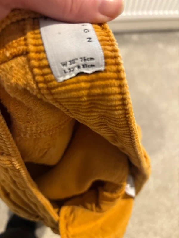 ASOS Design Men’s asos design corduroy pants mustard waist 30 length 32 vgc