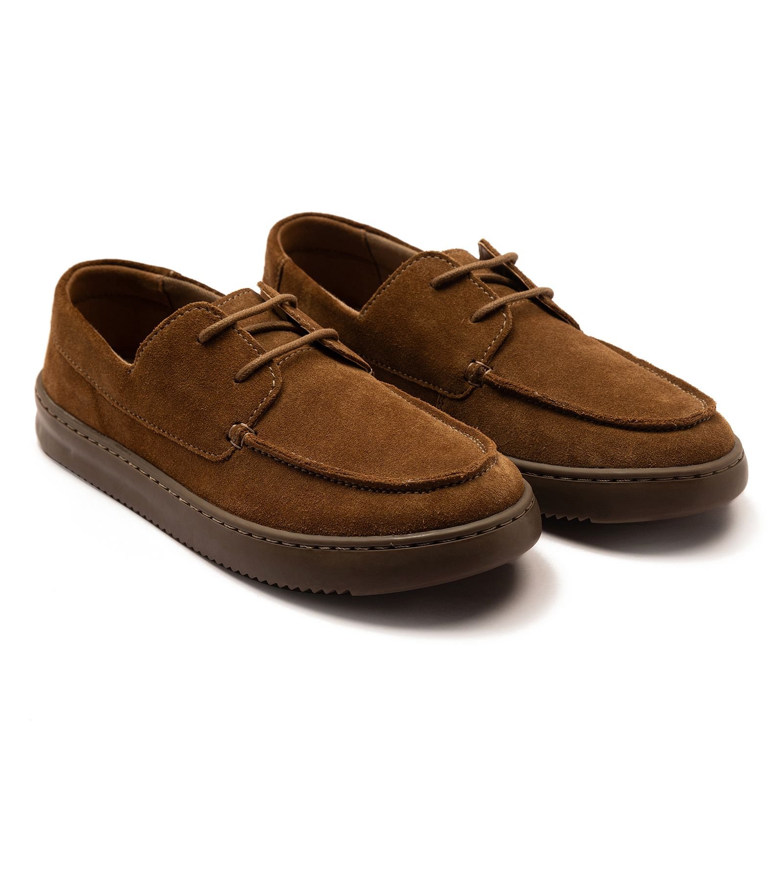 Off the Hook Off the Hook Men's EDDIE' Boys Suede Leather Lace up Casual Boat Shoe in Taupe - 2