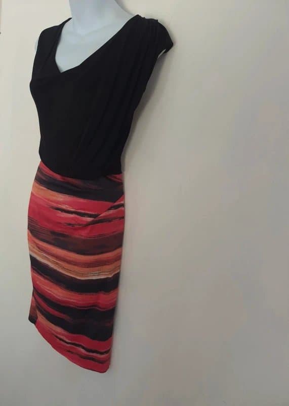 Karen Millen Karen Millen elegant draped watercolor midi pencil dress UK size 10