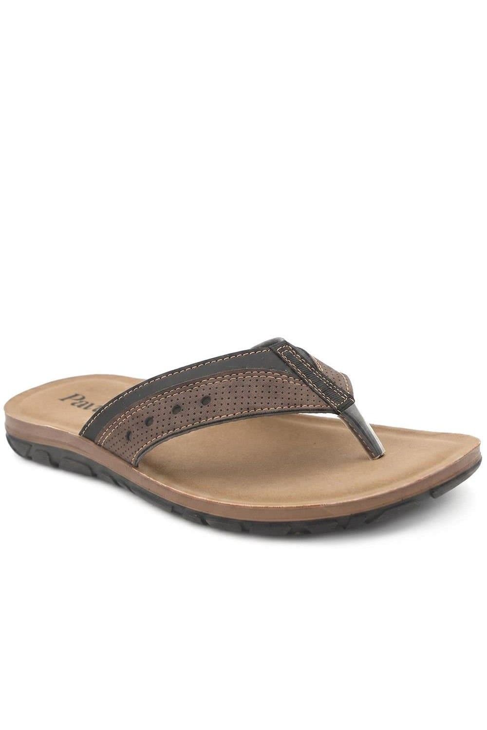 Pavers Pavers Men's Grippy Cross Strap Mule Sandals in Brown