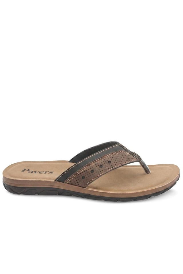 Pavers Pavers Men's Grippy Cross Strap Mule Sandals in Brown - 2