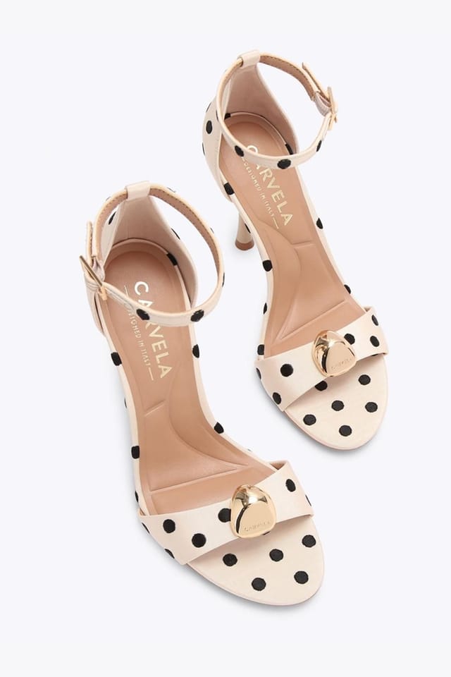 Carvela Carvela Women's 'Incanto Sandal Polka' Fabric Heels in White - 2