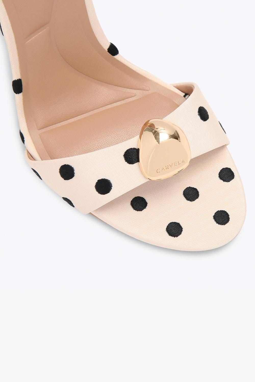 Carvela Carvela Women's 'Incanto Sandal Polka' Fabric Heels in White - 4