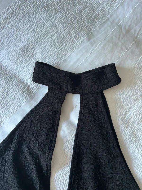 ASOS Asos black textured body with high neck and cut outs