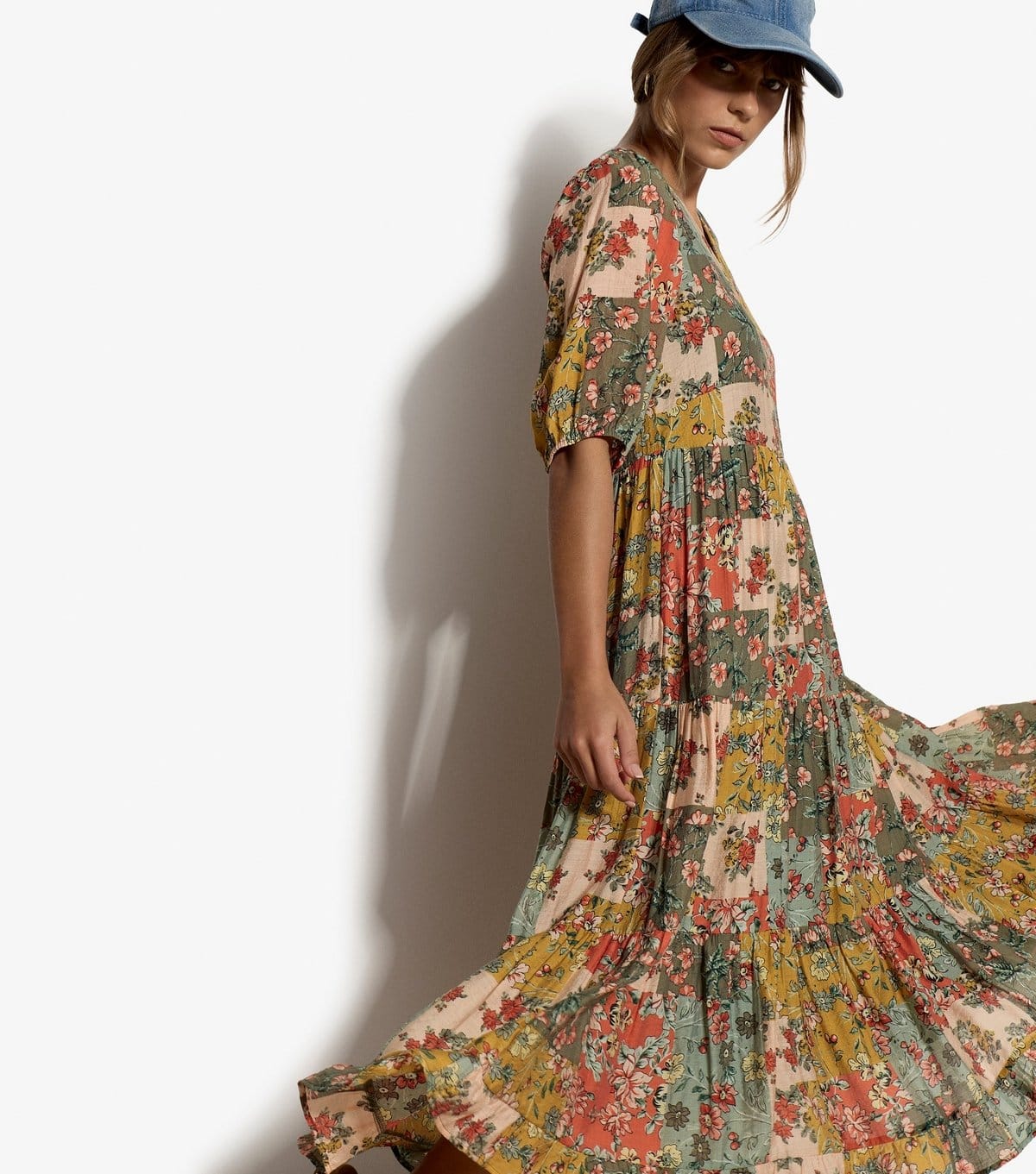 Apricot Women's Yellow Bloom Patchwork Print Midi Dress Apricot New Look - 4