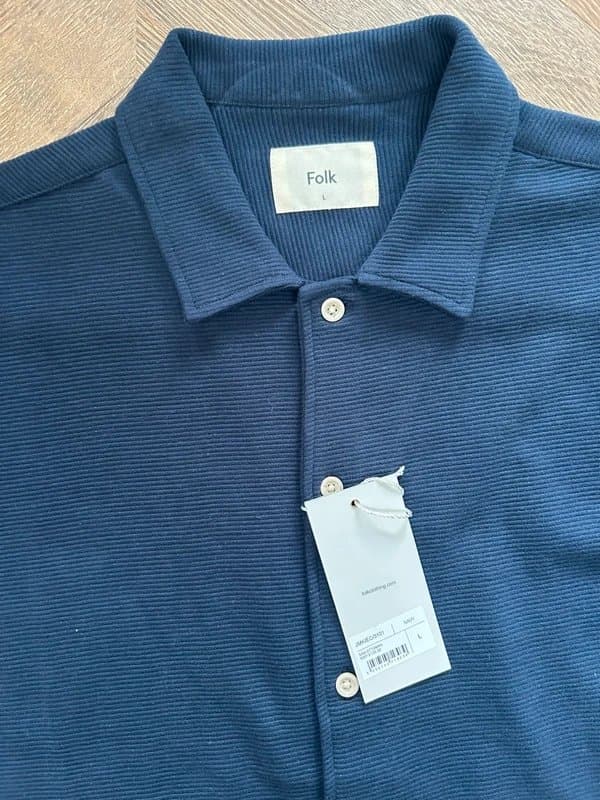 Folk Folk Ottoman navy textured shirt BNWT L