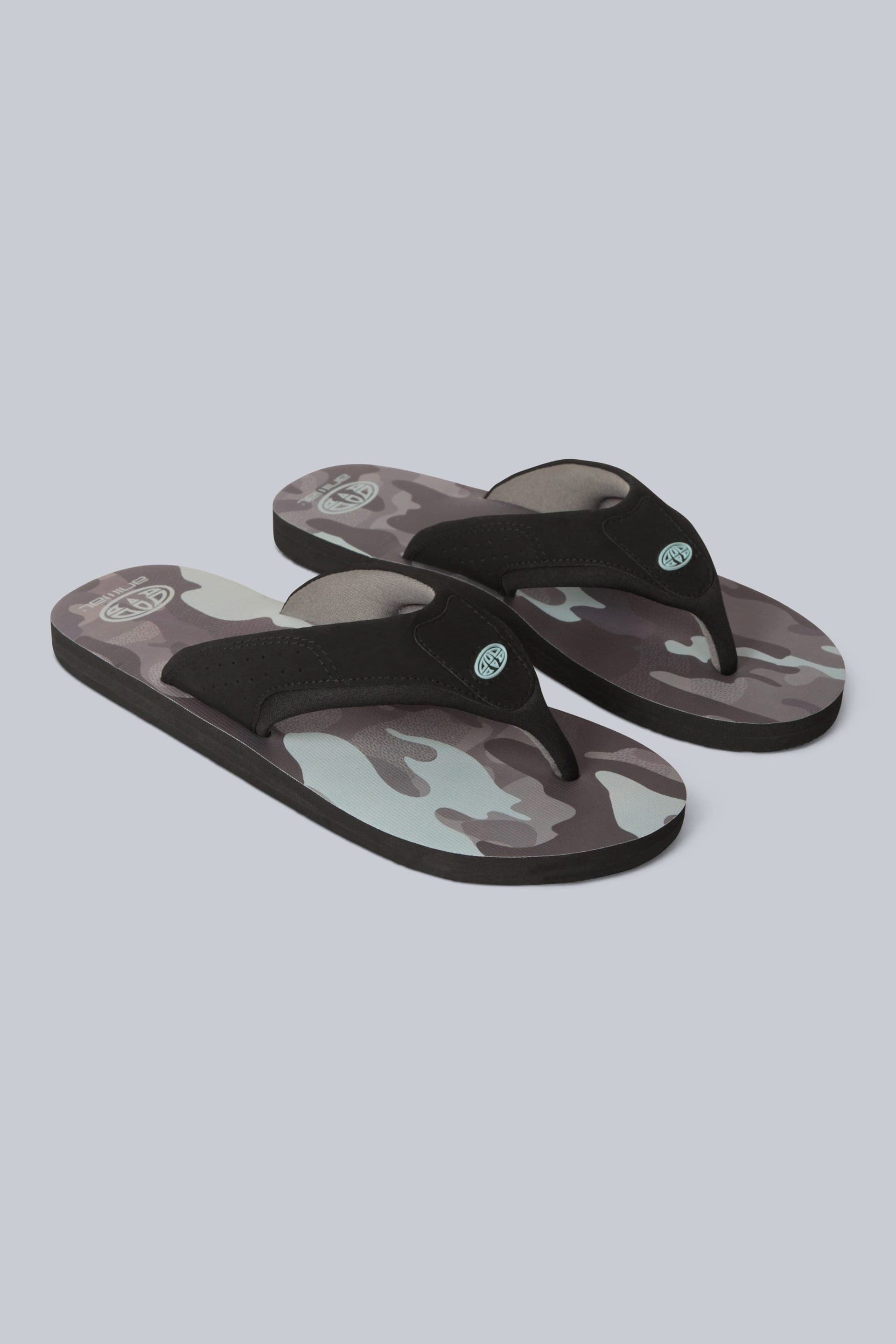 Animal Animal Men's Jekyl All Over Printed Lightweight Flip Flop in Mid Grey