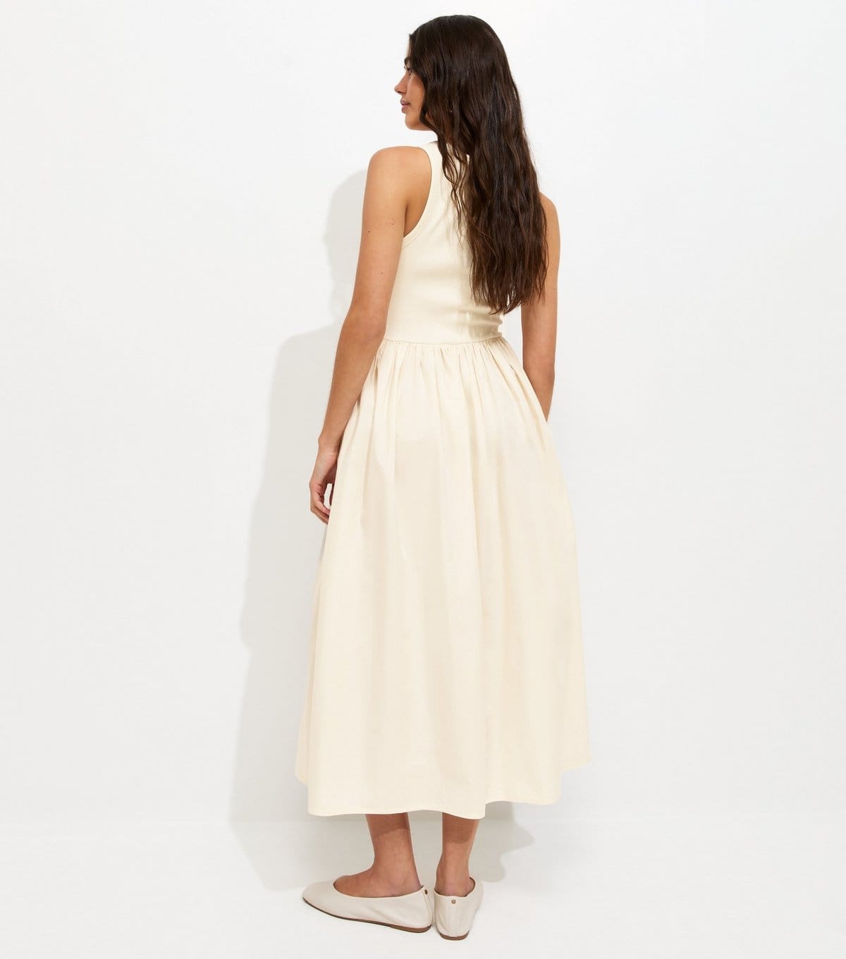 New Look Women's Off White 2-In-1 Poplin Midi Dress New Look - 4