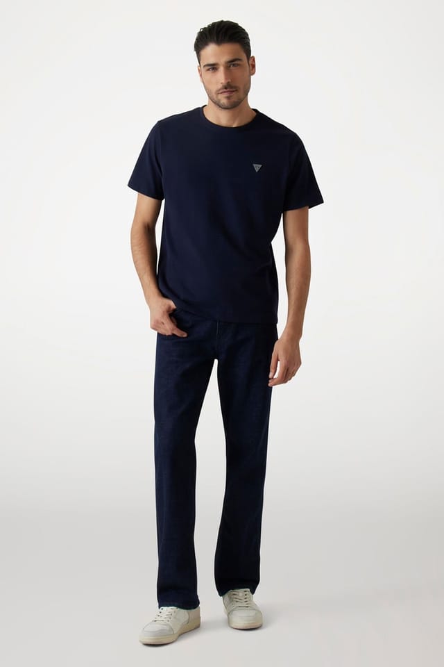 Guess Guess Men's Crew Neck Patch Tee Logo Blue - 2